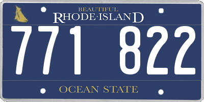 RI license plate 771822
