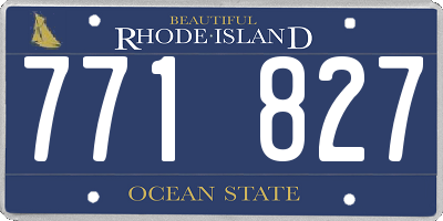 RI license plate 771827