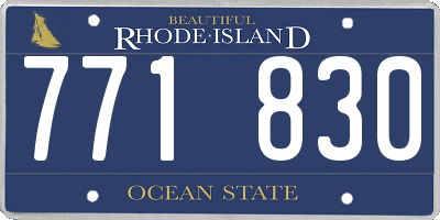 RI license plate 771830