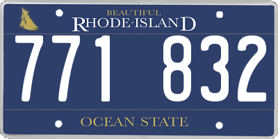 RI license plate 771832