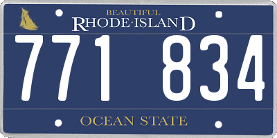 RI license plate 771834