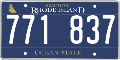 RI license plate 771837