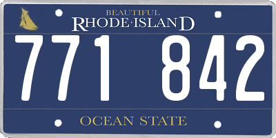 RI license plate 771842