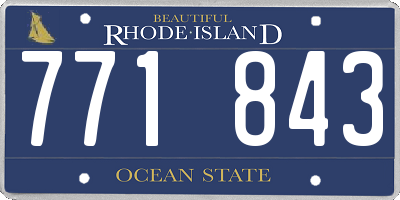 RI license plate 771843