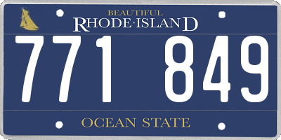RI license plate 771849