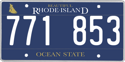 RI license plate 771853