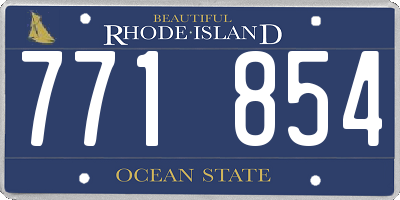 RI license plate 771854