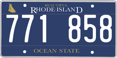 RI license plate 771858