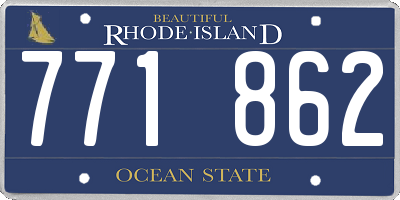 RI license plate 771862