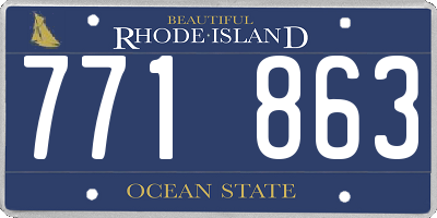 RI license plate 771863