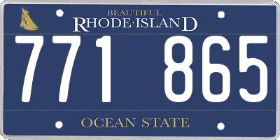 RI license plate 771865