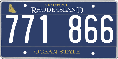 RI license plate 771866