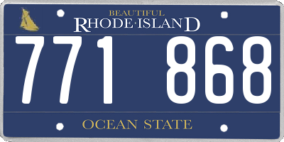 RI license plate 771868