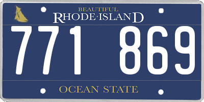 RI license plate 771869