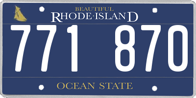 RI license plate 771870