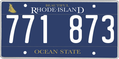 RI license plate 771873