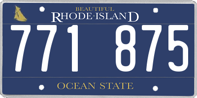 RI license plate 771875