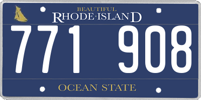 RI license plate 771908