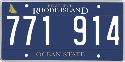 RI license plate 771914