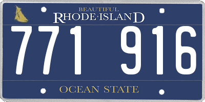 RI license plate 771916