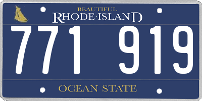 RI license plate 771919