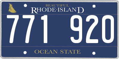 RI license plate 771920