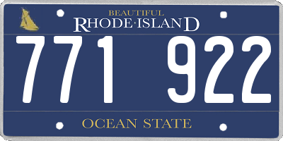 RI license plate 771922