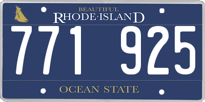 RI license plate 771925