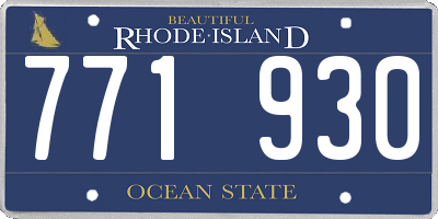 RI license plate 771930