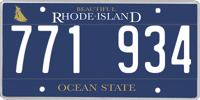 RI license plate 771934