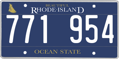 RI license plate 771954