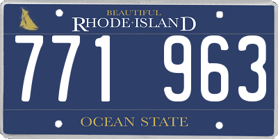 RI license plate 771963