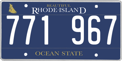 RI license plate 771967