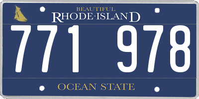 RI license plate 771978