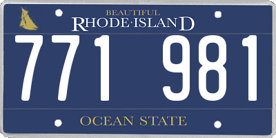 RI license plate 771981