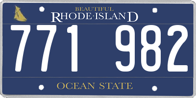 RI license plate 771982