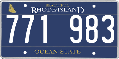 RI license plate 771983