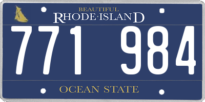 RI license plate 771984