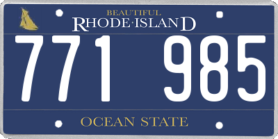 RI license plate 771985