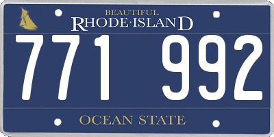 RI license plate 771992