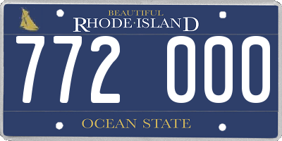 RI license plate 772000