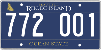 RI license plate 772001