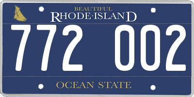 RI license plate 772002