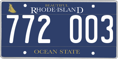RI license plate 772003