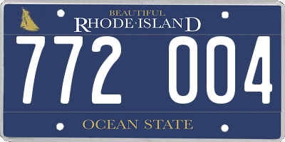 RI license plate 772004
