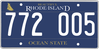 RI license plate 772005
