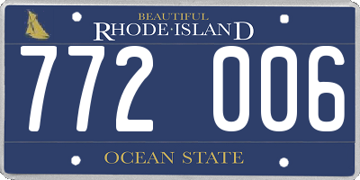 RI license plate 772006