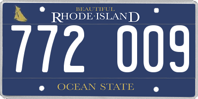 RI license plate 772009