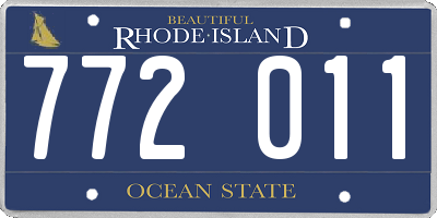 RI license plate 772011