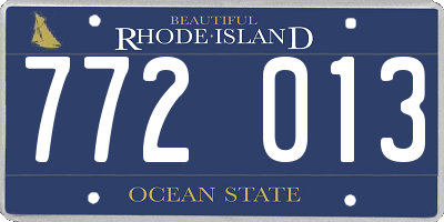 RI license plate 772013